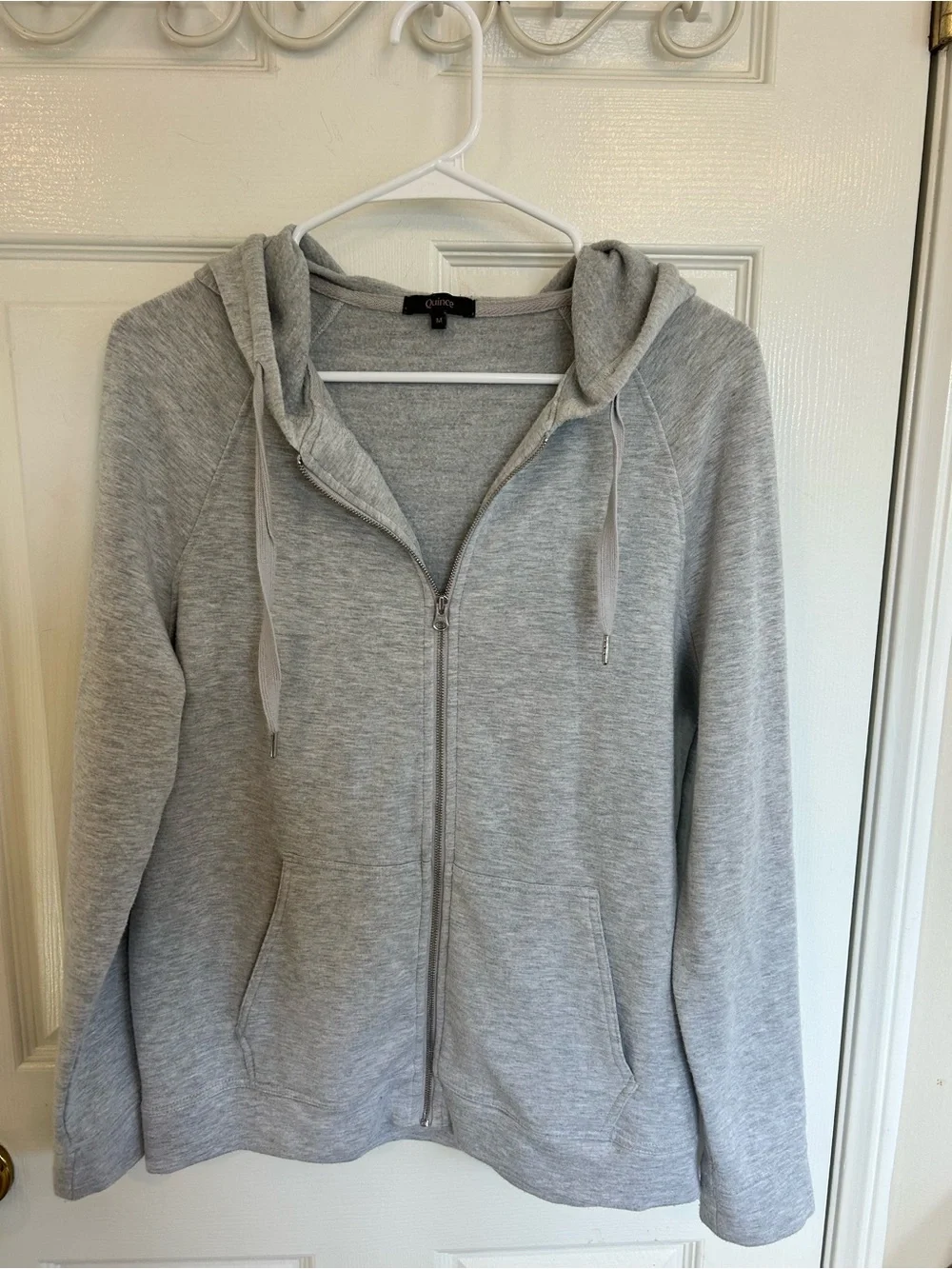 Quince Women's Supersoft Fleece Grey Hoodie Jacket Size S